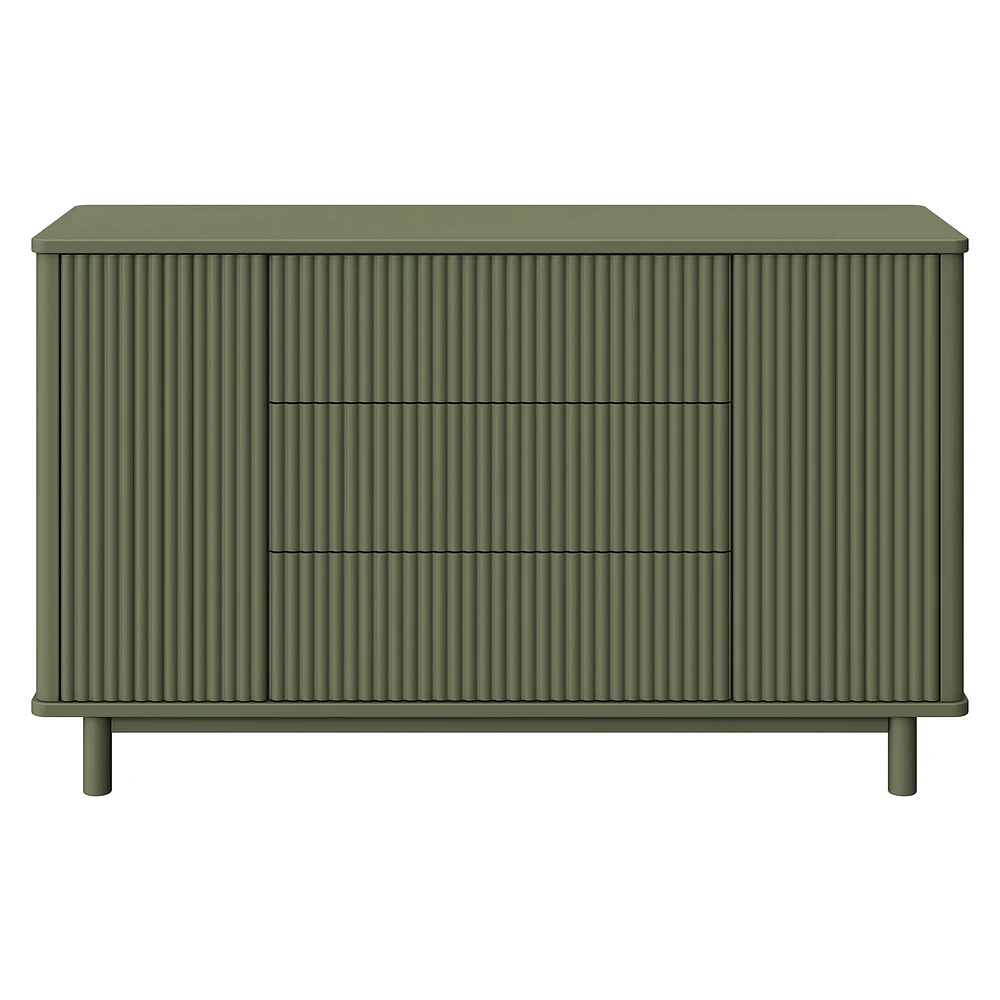 Pogo Tambour Assembled Dresser - Olive