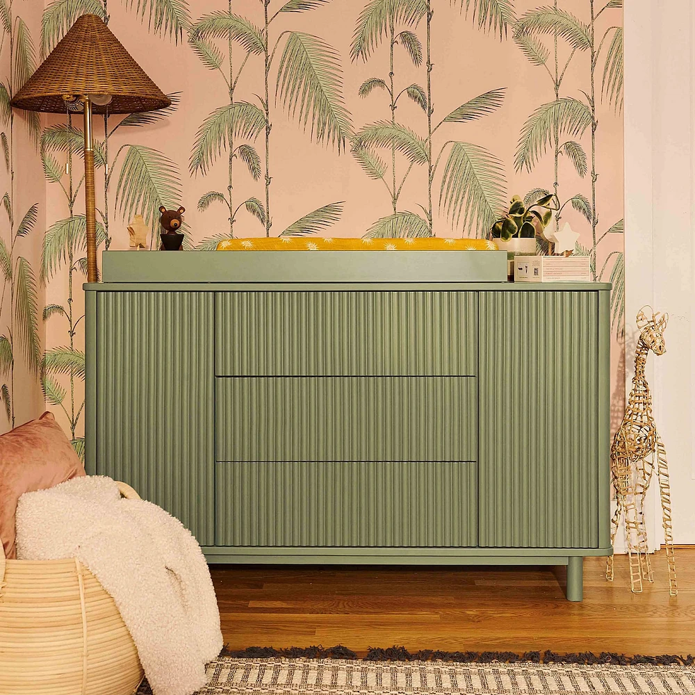Pogo Tambour Assembled Dresser - Olive