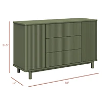 Pogo Tambour Assembled Dresser - Olive