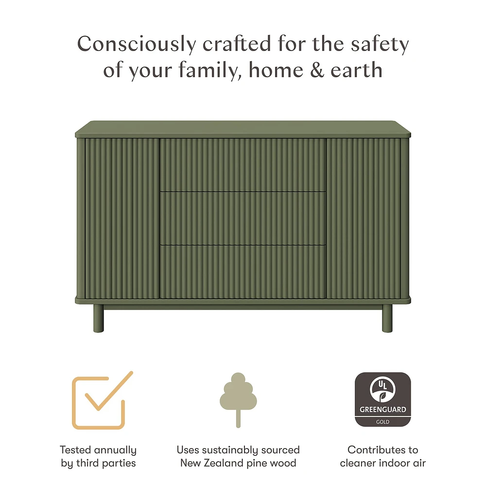Pogo Tambour Assembled Dresser - Olive