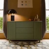 Pogo Tambour Assembled Dresser - Olive