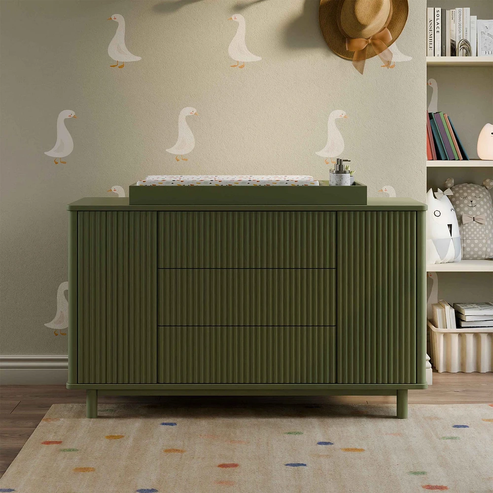 Pogo Tambour Assembled Dresser - Olive