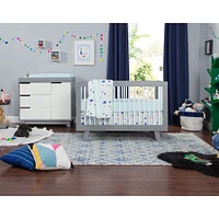 Hudson 3-in-1 Convertible Crib - Grey / White