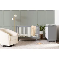 Hudson 3-in-1 Convertible Crib - Grey / White