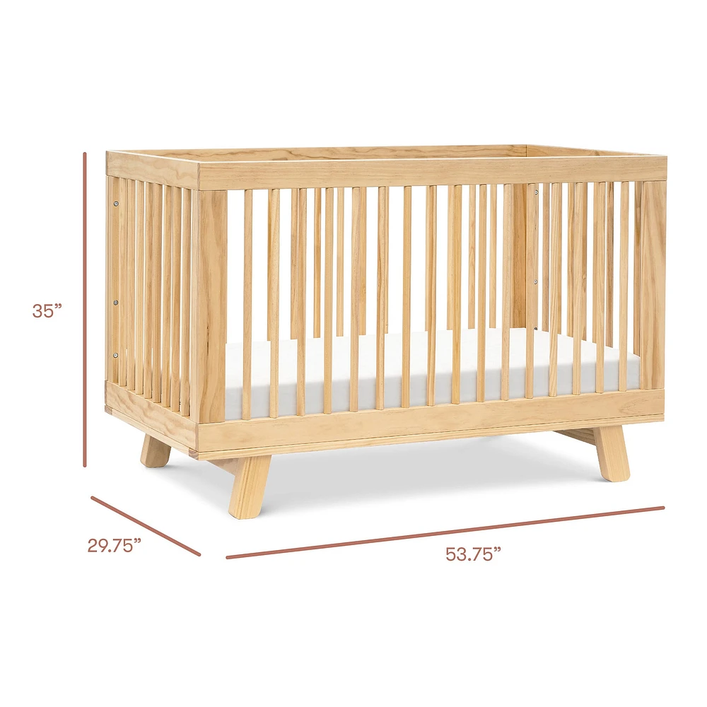 Hudson 3-in-1 Convertible Crib with Toddler Bed Conversion Kit - Natural Finish