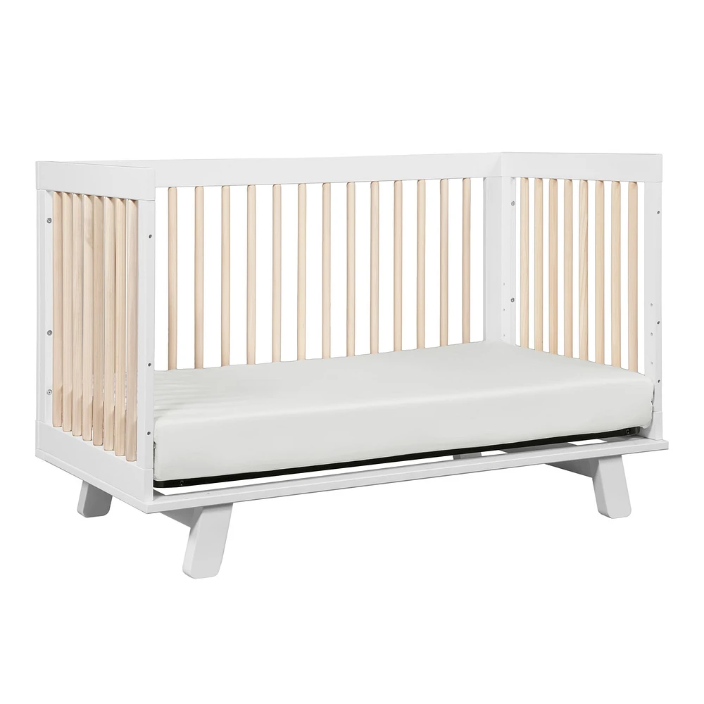 Hudson 3-in-1 Convertible Crib - White / Washed Natural