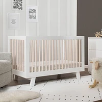 Hudson 3-in-1 Convertible Crib - White / Washed Natural
