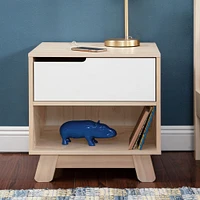 Hudson Nightstand with USB Port - Washed Natural / White