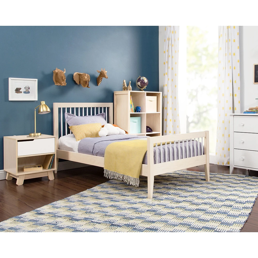 Hudson Nightstand with USB Port - Washed Natural / White