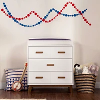 Scoot 3-Drawer Changer Dresser - White / Walnut Finish