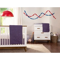 Scoot 3-Drawer Changer Dresser - White / Walnut Finish
