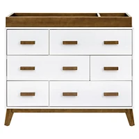 Scoot 6-Drawer Dresser - White/Natural Walnut