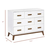 Scoot 6-Drawer Dresser - White/Natural Walnut