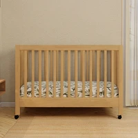 Maki Full-Size Folding Crib with Toddler Bed Conversion Kit - Honey