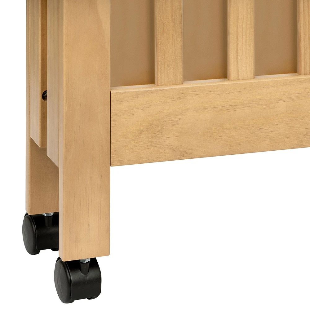Maki Full-Size Folding Crib with Toddler Bed Conversion Kit - Honey