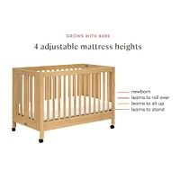 Maki Full-Size Folding Crib with Toddler Bed Conversion Kit - Honey