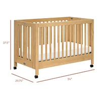Maki Full-Size Folding Crib with Toddler Bed Conversion Kit - Honey