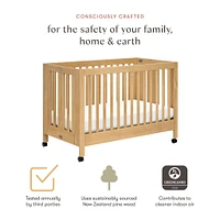 Maki Full-Size Folding Crib with Toddler Bed Conversion Kit - Honey