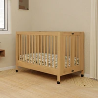 Maki Full-Size Folding Crib with Toddler Bed Conversion Kit - Honey