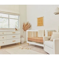 Couchette Convertible 3 en 1 Lolly - Blanc / Naturel