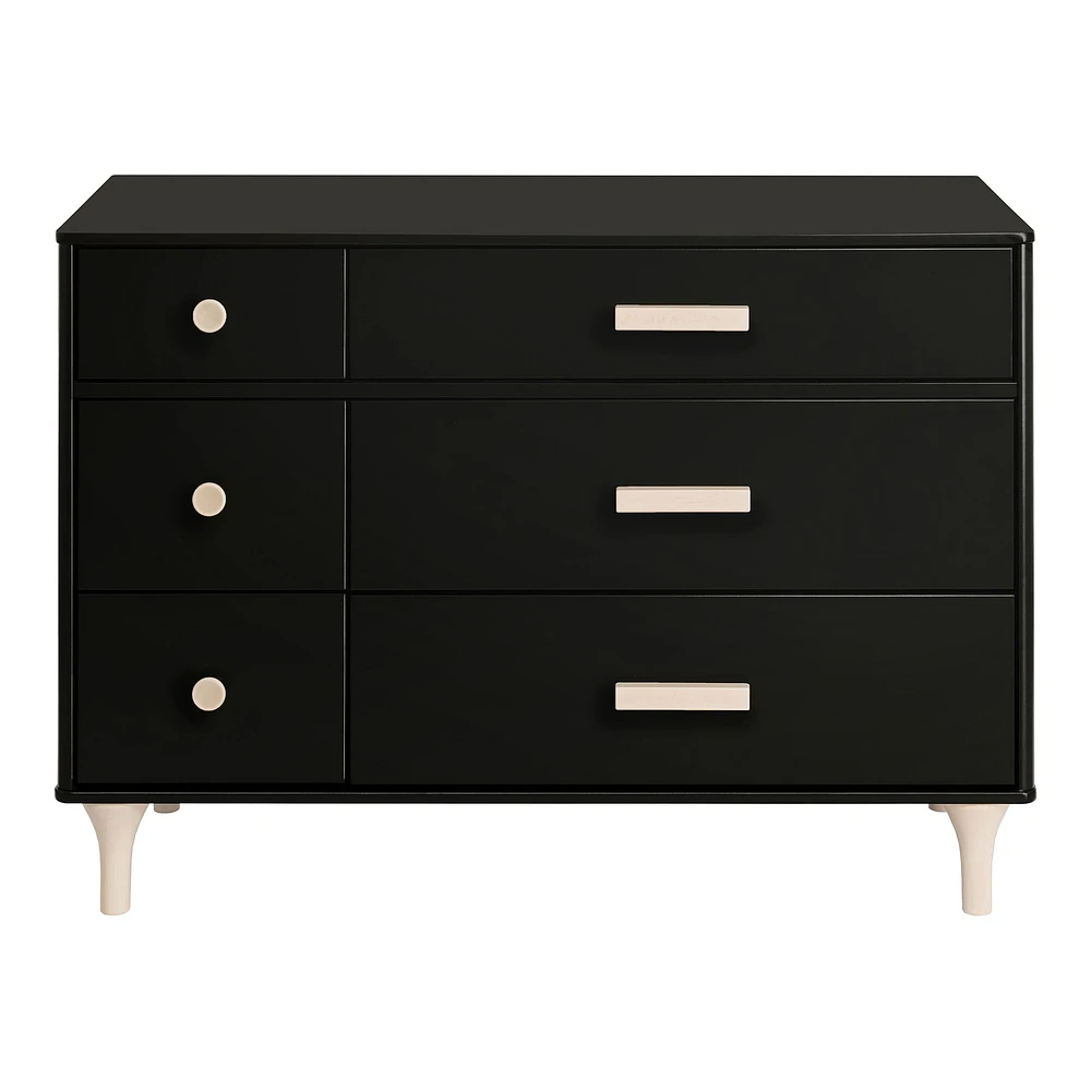 Commode Double 6 Tiroirs Lolly - Noir / Naturel Lavé