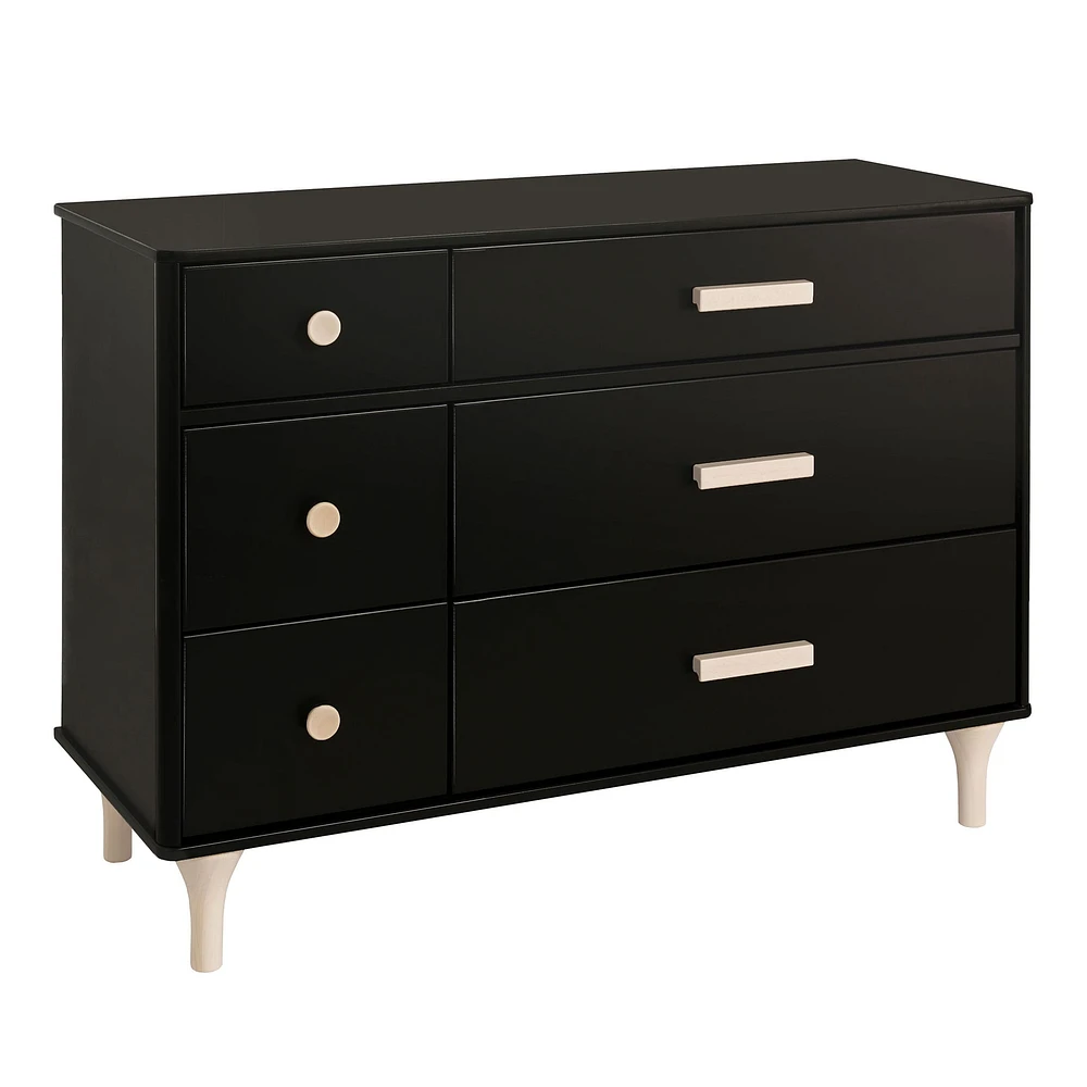 Commode Double 6 Tiroirs Lolly - Noir / Naturel Lavé