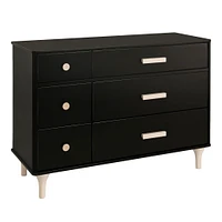 Commode Double 6 Tiroirs Lolly - Noir / Naturel Lavé