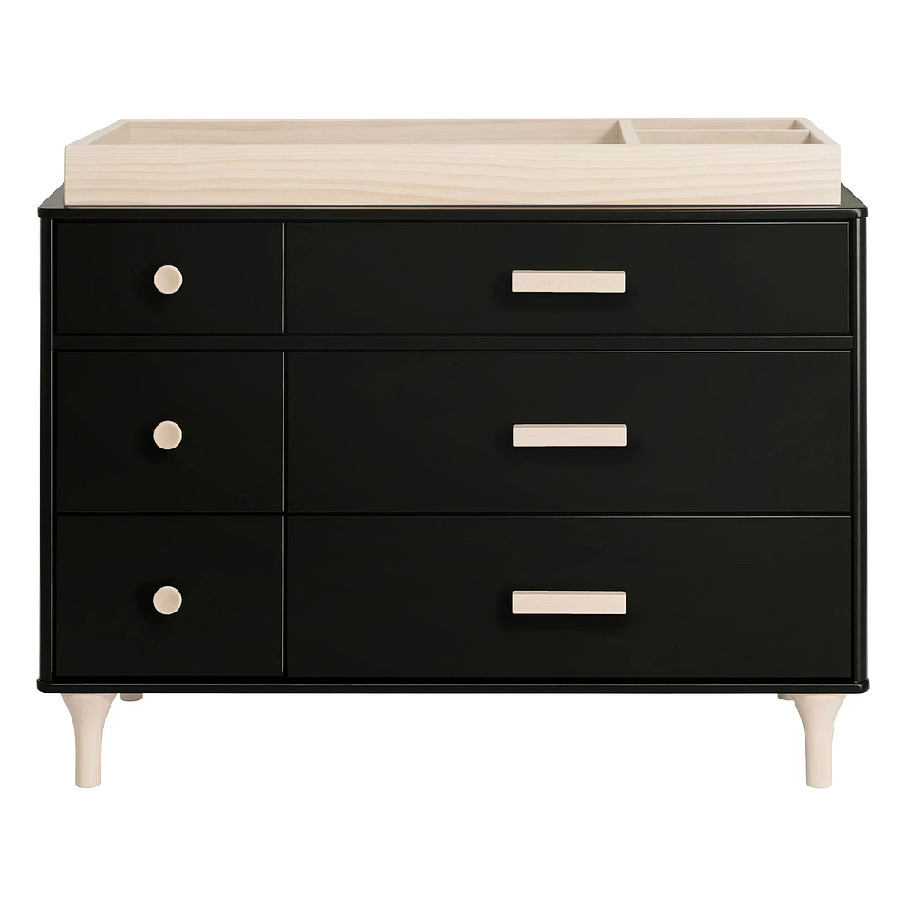 Commode Double 6 Tiroirs Lolly - Noir / Naturel Lavé