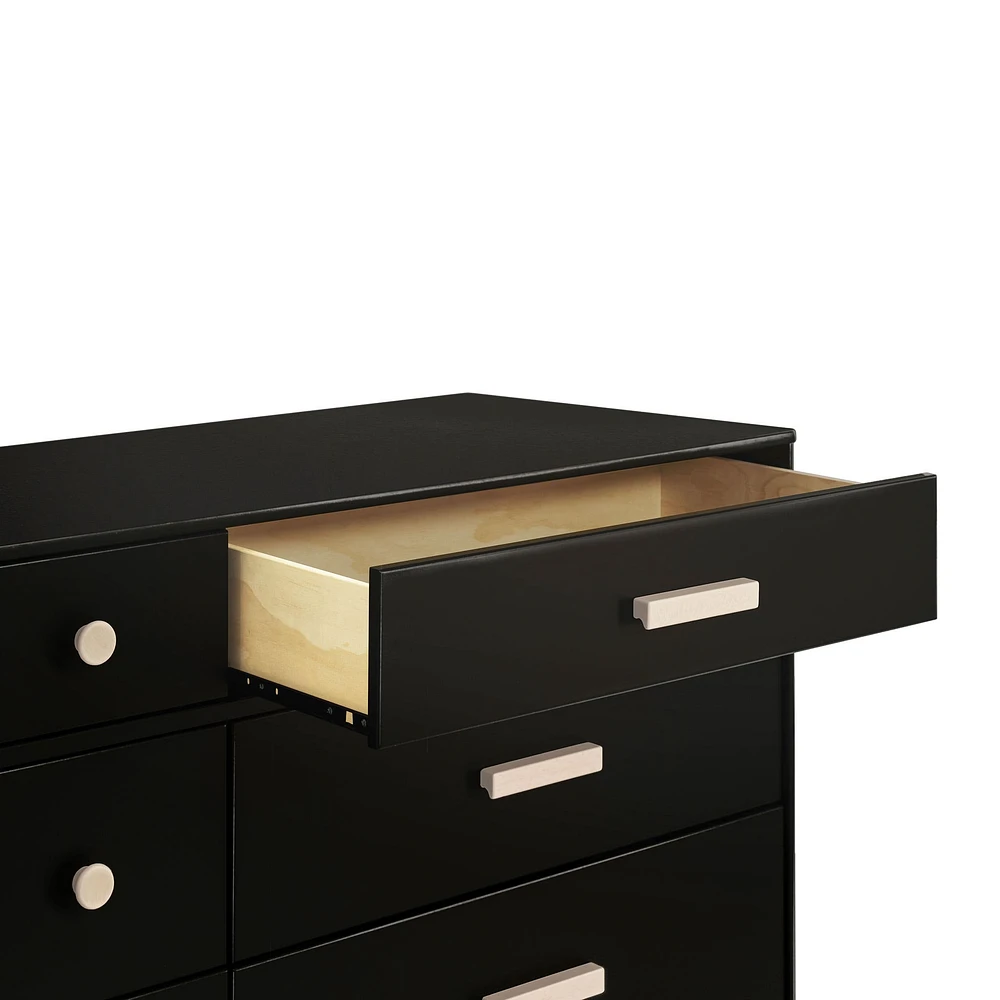 Commode Double 6 Tiroirs Lolly - Noir / Naturel Lavé