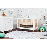 Lolly 3-Drawer Changer Dresser with Removable Changing Tray - White / Natural