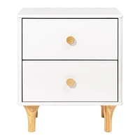 Lolly Nightstand with USB Port - White and Natural