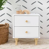 Lolly Nightstand with USB Port - White and Natural