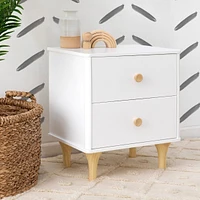 Lolly Nightstand with USB Port - White and Natural