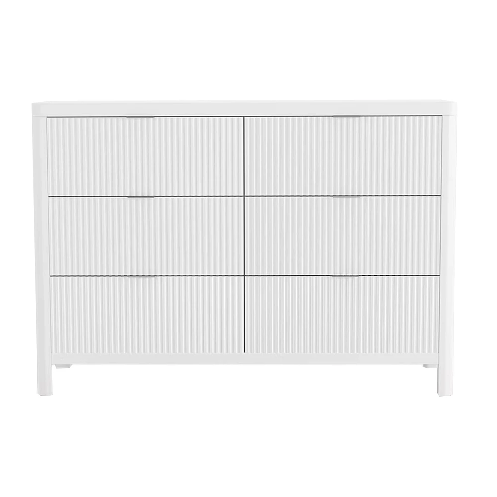 Commode 6 Tiroirs Milano - Blanc