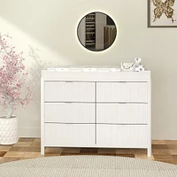 Commode 6 Tiroirs Milano - Blanc