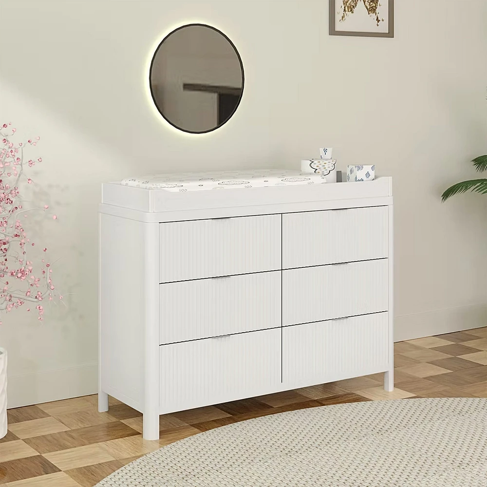 Commode 6 Tiroirs Milano - Blanc