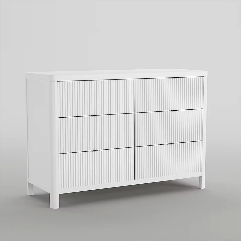 Commode 6 Tiroirs Milano - Blanc