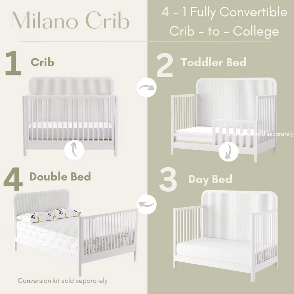 Couchette Convertible Milano - Blanc