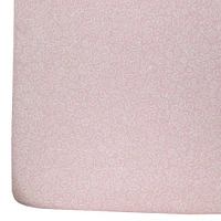 Cotton Jersey Crib Fitted Sheet -P ink flower