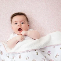 Cotton Jersey Crib Fitted Sheet -P ink flower