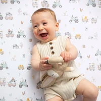 Cotton Jersey Crib Fitted Sheet - Tractor Ride