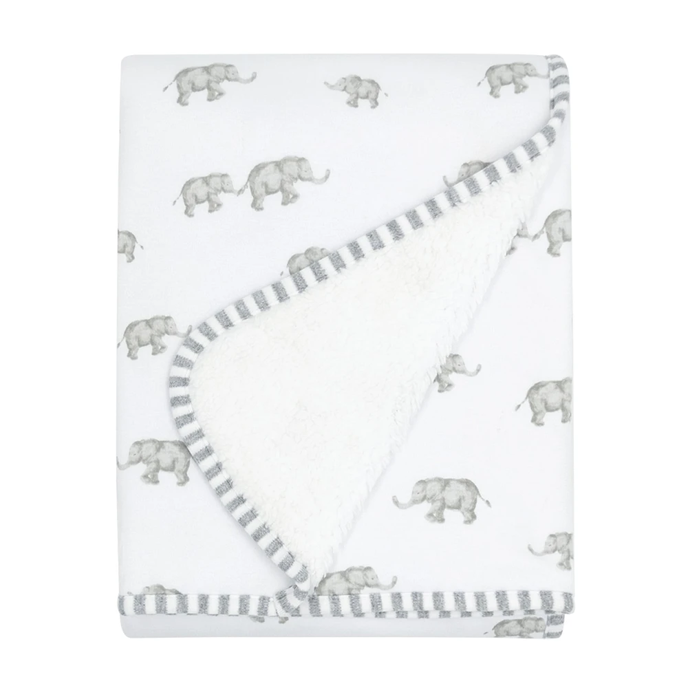 Jersey Sherpa Blanket - Grey Elephant