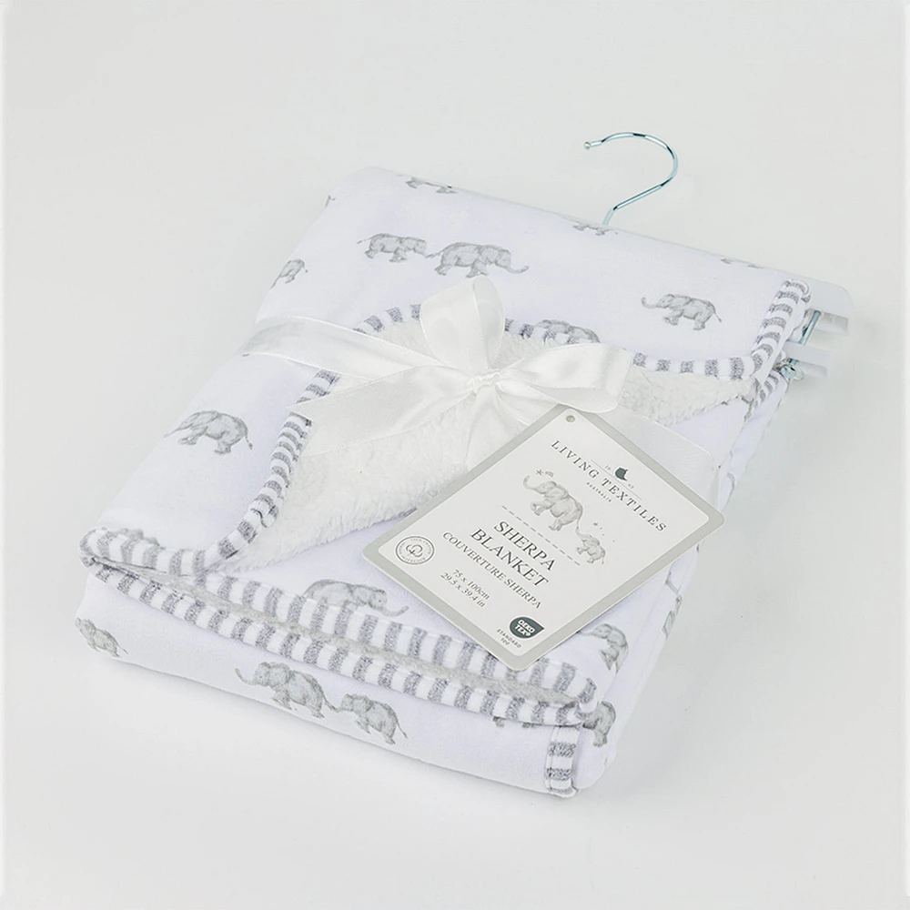 Jersey Sherpa Blanket - Grey Elephant