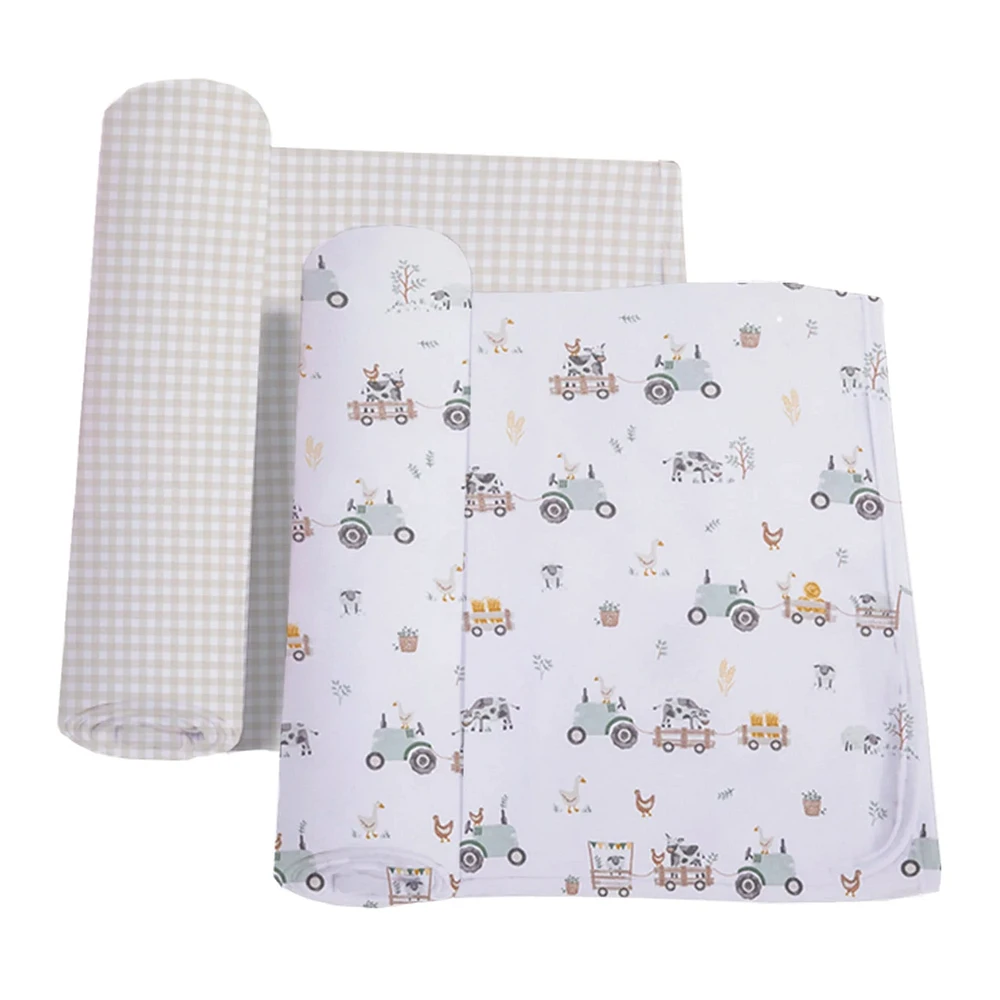 2-pack Jersey Swaddle - Tractor Ride