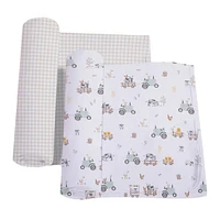 2-pack Jersey Swaddle - Tractor Ride