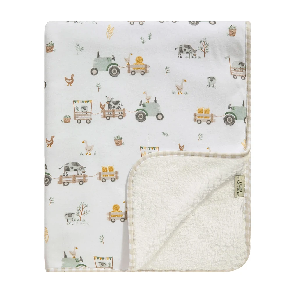 Jersey Sherpa Blanket - Tractor Ride