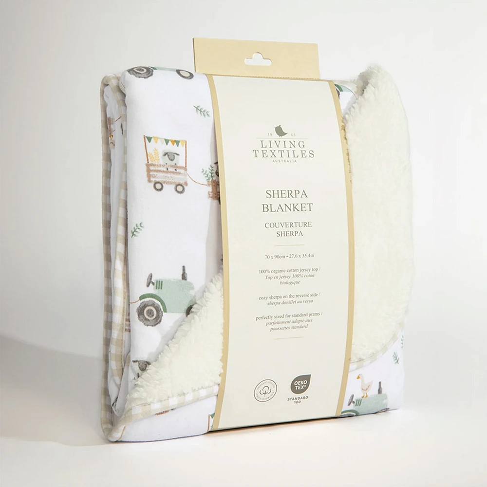 Jersey Sherpa Blanket - Tractor Ride