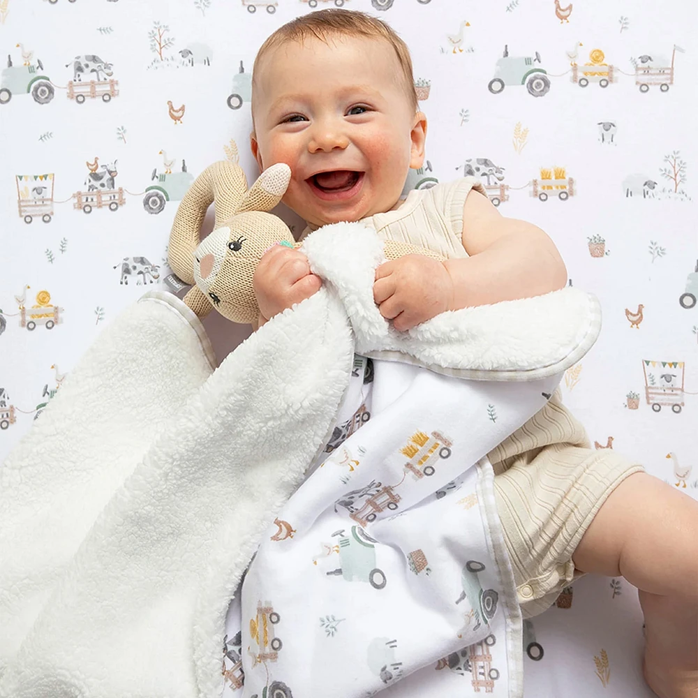 Jersey Sherpa Blanket - Tractor Ride