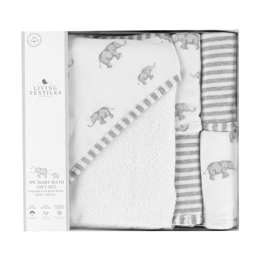 Bath Gift Set 5 Pieces - Grey Elephant