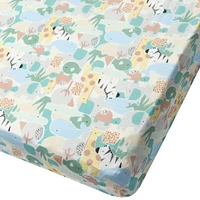 Bamboo Muslin Fitted Crib Sheet - Animal Puzzle